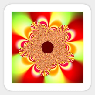 Cute Retro Style Red and Yellow Flower Sticker